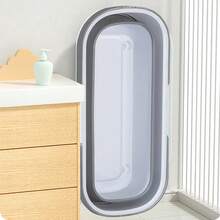 Cubo de fregona Rectangular con asa, bañera portátil, plegable, ahorrador de espacio, Cubo de pesca de gran capacidad para viajes de Camping - Verde S - Ver 4