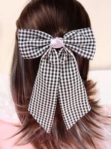 Sanrio 1pc Sanrio Bow Hairpin, With Cute Cartoon Decoration, Girls' Big Bow Hairpin, Ponytail With Big Hairpin Accessories, Small Crocodile Hairpin Hair Accessories Cute Ponytail Clip, Women's Hair Accessories Cute Oversized Long Tail Hairpin Metal Clip First Choice For Gifts, Accessories For Girls At The Beach., Flat Claw Clip, Claw Clips, Clips For Hair, Hair Slide, Hair Claws
