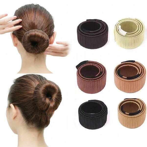 1 pièce Outil de frisage de cheveux rapide de 21 cm, chouchou en cheveux synthétiques pour chignon, outil de coiffure ample, convient pour un port quotidien, kit de coiffure, kit d'outils pour cheveux, set de coiffure