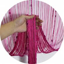100cmX200cm Decorative Door String Curtain Beads Wall Panel Fringe Window Room Divider Blind For Wedding Coffee House Parts Door Divider Beads Tassel Screen Decoration (Colorfull 25) - 玫紅色25 - 查看 2