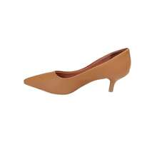Vizzano Low Heel Pumps Simple Basic PU Leather Office Party Wedding All Year Round - Camel - View 3