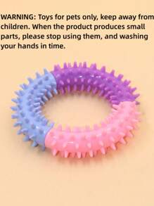 1pc,Color-Blocked Dog Chew Ring - Bite Resistant, Durable Rubber Puppy Teething Toy With Molar Spikes & Multi-Color Spikes - Anxiety Relief For Strong Chewers