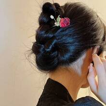 Hair Pins - 紅色 - 查看 4