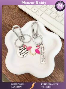 The Latest Stainless Steel Flamingo Keychain, Simple And Personalized Key Chain, Backpack Car Pendant, Festival Gift, Inspiring Gift Car Accessories Bag Charm Backpack For School - Multicolor - View 7