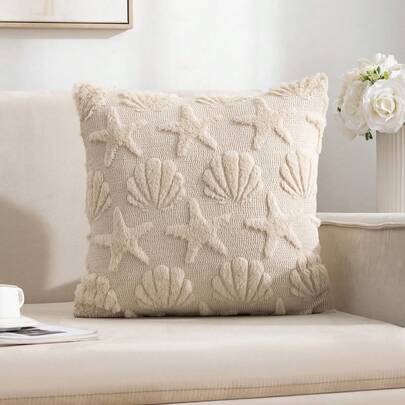 1pc Quilted Floral Plush Pillow Cover, Modern Style, Suitable For Home Decor In Living Room, Bedroom, Sofa, All Season