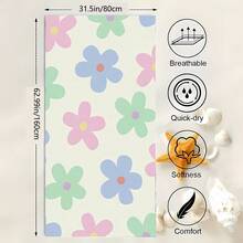 1 件超大号沙滩巾，超大尺寸，超强吸水，沙滩毯，超柔软超细纤维，夏季必备，防风，防紫外线，海滩，派对，旅行期间干燥，露营，沙滩配件，度假礼物沙滩必需品 - 薄荷綠 - 查看 4