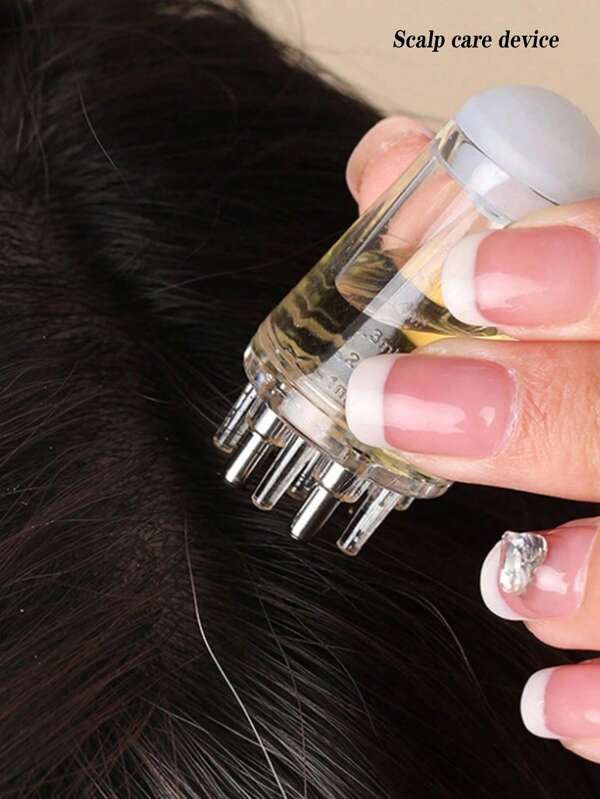 1pc Mini Essential Oil Hair Comb (With Refilling Tool), Scalp Massager, Scalp Nourishing Hair Growth Essence Comb, Haircare, Used For Serums, Nutrition Liquids, Conditioners, Essential Oils Application, Precise Liquid Or Oil Delivery To Hair Roots And Scalp, Haircare Products And Accessories, Suitable For Hair Salons, Beauty, Travel Essentials