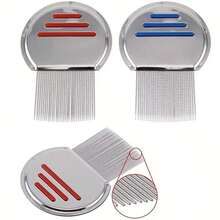 3pcs Lice Comb Set (Random Colors), Lice Care, Individual Packaging. Professional Stainless Steel Lice And Nit Comb, Round Pointed Tips To Remove Eggs, Providing Comfort - Multicolor - View 1