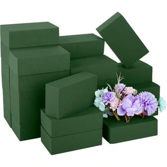 1/3 Flower Foam Blocks, 8.86inx4.13inx2.68in, Plant Foam, Green Wet And Dry Flower Foam, Used For Arranging Fresh Flowers Or Artificial Flowers, Suitable For Weddings, Birthdays, Home And Household Decoration, Garden Decoration,