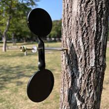 Thickened, Durable And Strong 3mm Stainless Steel Double Round Wooden Pole Tree Target For Slingshot Practice