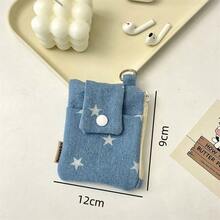 1 件时尚可爱牛仔布零钱包小钱包用于存放硬币卡口红方便女孩和女士女士钱包迷你钱包钱包钱包旅行钱包零钱包