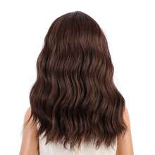 Mixed Brown Wig For Child Short Chocolate Brown Wig With Air Bangs For Girls Short Brown Wavy Curly Wig For Kids Heat Resistant Synthetic Wig With Wig Cap…Essential Festive Atmosphere For Christmas - Blonde Ombre Blue Pink - View 9