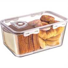 1Pcs Bread Box 3 Size Rectangular Bread Storage Boxes With Time Rrding Clear Loaf Bread Container Airtight Bread Keeper Box - JJ446-a2 - View 1