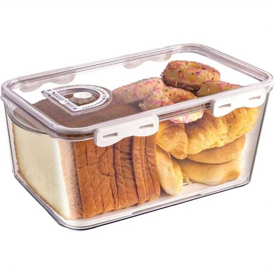1Pcs Bread Box 3 Size Rectangular Bread Storage Boxes With Time Rrding Clear Loaf Bread Container Airtight Bread Keeper Box - JJ446-a2 - View 1