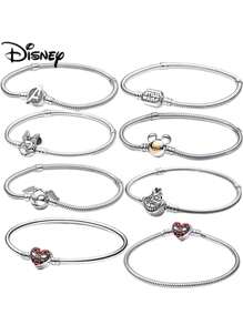Disney 1pc  Original 925 Silver Plated Moments Bracelets Harry  Spider Heart Clasp Bead Charm Bracelet For Women DIY Jewelry