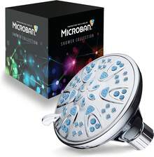 AquaDance Antimicrobial – Anti-Clog High-Pressure 6-Setting Shower Head With Microban Nozzle Protection From Growth Of Mold, Mildew & Bacteria For Stronger Shower! 4" Sunset Blue - Matte Black/Coral Green Jets - View 11