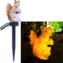 Solarbeleuchtung in Eichhörnchen-Form, Solarlampe für den Outdoor-Garten, Solarleuchte für den Außenbereich, Solarleuchte für den Hof, Außen-Rasenbeleuch-tung, geeignet für Garten, Rasen, Blumenbeet, Hof, Einfahrt und Wegdekoration, dekorative Strohlampe