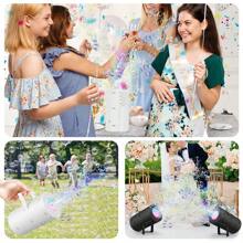 Máquina de Bolhas de Mão com 10 Furos, Soprador de Bolhas Automático, Decoração de Casamento ao Ar Livre, Presente de Aniversário, Brinquedo de Água, Brinquedo e Presente de Natal, Não inclui Fluido de Bolha e Baterias