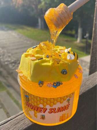 Kit de Slime de Oso de Crema y Miel de 260ML - Paquete de Materiales DIY, Decoraciones Gratis, Reutilizable, Almacenamiento Sellado para Evitar el Secado y las Grietas, Adecuado para Manualidades, Colección y Alivio del Estrés; Mejor Regalo de Vacaciones para Amigos (Algunos con Partículas, Algunos Componentes se Envían al Azar)