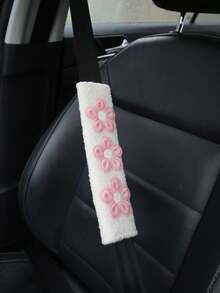 1 buah/2 buah Pelindung Bahu Sabuk Pengaman Mobil Motif Bunga Segar, Lembut dan Nyaman - Satu-Ukuran - View 11