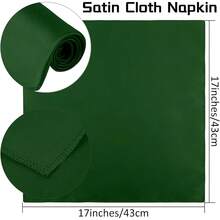 New-2025  12 Piec Satin Napkins Soft Dinner Napkins Square Table Napkins 17 X 17 Inch For Rtaurant Weddings Party Dinner Dration(Fort Green) - 綠堡 17 x 17 英寸 - 查看 2