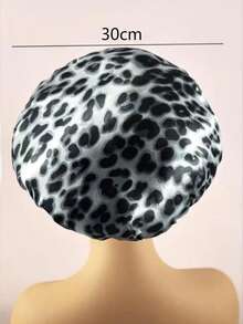 3件装女士缎面豹纹时尚高弹宽檐圆帽，别致睡帽，护发头巾，日常居家睡眠帽 - 水母型 - 查看 8