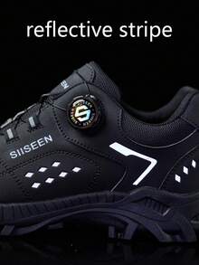 UMBURLLY 男式带扣钢头鞋，防砸、防刺穿，橡胶鞋底，工业建筑工作靴