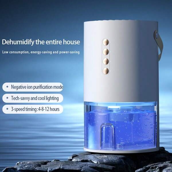 Negative Ion Light Dehumidifier, Home/Bedroom Quiet Small Dehumidifier, Anti-Humidity, Moisture Absorber