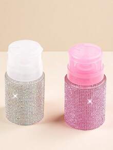 新款镶钻新款满钻卸甲瓶卸甲水洗甲水按压瓶卸妆水按压瓶卸妆液乳液水灌装空瓶旅行便携瓶 - 彩色 - 查看 4