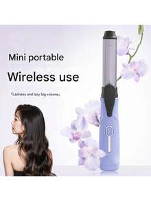 无线充电卷发棒，无线卷发棒（3档），旅行迷你直发器 2600mAh，二合一电池供电直发器/卷发器，适合长发和短发，2600mAh 电池容量 - 粉色 - 查看 5