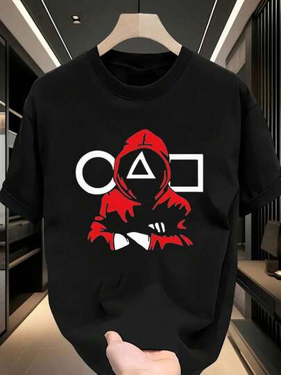 Men's Graphic T-Shirt Squid Games Design for Daily Wear 100% Cotton Unisex Suitable for Gifts