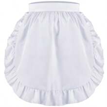 A Variety Of Colors And Styles Of Semi-Aprons-Fashionable Kitchen Clothes Suitable For Women, Chefs And Waitresses, Ruffled Hem, Very Suitable For Cooking And Service.