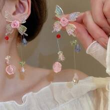 Boucles d'oreilles pendantes minimalistes à pampilles colorées en forme d'étoile, à la mode et polyvalentes pour femmes