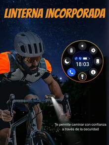 Smartwatch resistente con pantalla redonda grande de 1.7 pulgadas para hombres de la marca Effeokki, con llamadas inalámbricas, pantalla IPS, medición de altitud y presión atmosférica, brújula, linterna LED, batería de 600 mAh, resistente al agua IP68, talla grande de 100 modos deportivos y rastreador de actividad física compatible con iPhone y Android - Pantalla redonda/correa negra - Ver 7