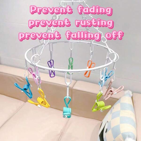 10pcs Rainbow Candy-Color Clothespins, Cute Office Clamps, Multi-Function