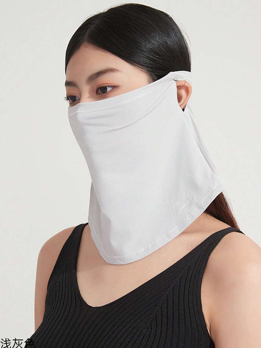 CAMEL CROWN Women's Sun Protection Neck Mask, Summer Sun Protection Neck Mask With Ear Loops For Cycling And Driving, Dust-Proof Face Mask With Cooling Sensation And UV Protection. - Light Grey - View 1