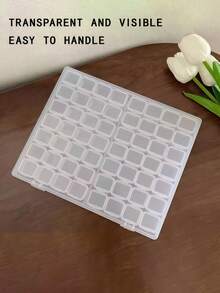 12/28/56 Pcs Transparent Jewelry Box, Multi-Functional Storage Box, Jewelry Organizer Box, Plastic Storage Box, Transparent Compartment Jewelry Storage Box, Suitable For Storing Jewelry, Craft Beads, Cosmetics, Accessories, Nail Art Supplies, Diamonds, Screws And Tools, Handicraft Supplies, Compartment Design, Suitable For Home Use, Valentine's Day Gift, Back To School Gift - White - View 4