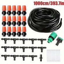 自动花园灌溉和浇水系统，蔬菜和花卉滴灌套件，可调节喷嘴，1/4 英寸 PVC 软管连接器适配器 - 多 - 查看 12