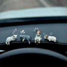 5件可爱PVC猫雕像，微型景观雕塑，花园小雕像摆件，适合家居、车内和桌面装饰，生日礼物。款式随机搭配。 - 彩色 - 查看 9