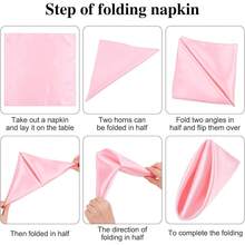 New-2025  12 Piec Satin Napkins Soft Dinner Napkins Multicolor Square Weddings Table Napkins 17 X 17 Inch For Rtaurant Weddings Party Dinner Dration (Pastel Rainbow) - Pastel Rainbow 17 x 17 inch - View 4