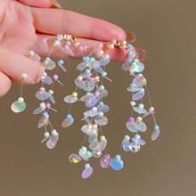 Boucles d'oreilles pendantes minimalistes à pampilles colorées en forme d'étoile, à la mode et polyvalentes pour femmes
