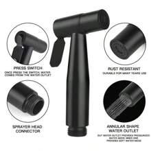 1 Set Black 304 Bidet Sprayer, 1.2m/120cm Black Reinforced Hose, Stainless Steel Toilet Bidet Sprayer - Handheld Bidet Sprayer With 1.2m/120cm Hose And Sprayer Holder Base, Ideal For Feminine Hygiene, Diaper Cleaning And Reducing Toilet Paper Waste, Christmas, Easter, Mother's Day, Valentine's Day, Birthday Gift, Black Toilet Bidet Accessory For Warm Water Bidet