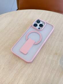 Funda de teléfono con carga inalámbrica magnética de lujo, mate y translúcida, compatible con iPhone 16, 15, 14, 13, 12, 11 Pro Max Plus, con anillo de cámara de metal, absorción de impactos y protección con cubierta trasera rígida - Rosa - Ver 2
