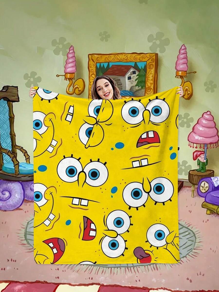 SPONGEBOB Spongebob SquarePants Bath Towel Digital Print Comfortable And Soft SpongeBob SquarePants Cartoon Towel