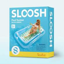 Local Delivery-SLOOSH Inflatable Tanning Pool Lounger Float, 85" X 57" Extra Large Pool Floats Adult With Pillow, 4 In 1 Suntan Tub Raft Floatie,Sunbathing Bed Lounge For Water Blow Up Ball Pit Party Gifts, XL-Blue - Blue Green - View 7