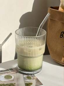 1套咖啡杯套装-（带盖吸管款和裸杯款）简约透明咖啡杯，家用冷饮杯，牛奶杯，果汁杯，汽水杯，冰淇淋杯-厨房小工具，咖啡厅，餐厅，夏季旅行咖啡杯套装 - 彩色 - 查看 6