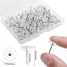 Clear Thumb Tacks For Wall Hangings Plastic Clear Push Pins 150 Count For Cork Board Flat Head Thumb Tacks For Bulletin Board Posters Photos Postcards Maps Office Home Decorative 150 XBH - Clear - View 2