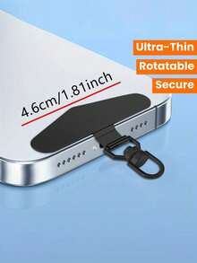 2pcs Rotatable Stainless Steel Phone Clip With Ultra-Thin Metal Pad & Secure Lanyard, Multi-Pack - Mobile Phone Holder Accessory With 360° Swivel