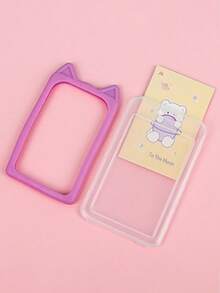 卡通可爱猫咪卡套证件卡套伸缩挂绳保护套吊坠工作公交银行照片卡套Kpop卡套 - 彩色 - 查看 6