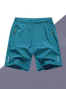 2pcs/Set Boys & Teens Minimalist Loose Outdoor Sports Solid Color Pocket Shorts For Back To School, Spring & Summer
